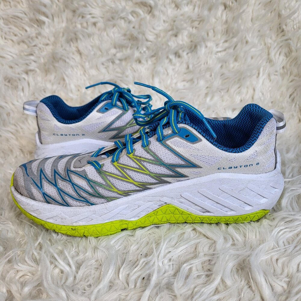 Hoka One One Clayton 2 White / Acid Running Shoes - Women's 8.5 - Picture 4 of 9